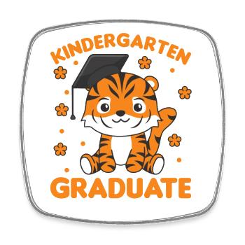 Kids Kindergarten graduate Tiger Graduation - Viereckiger Kühlschrankmagnet - Weiß - Vorne
