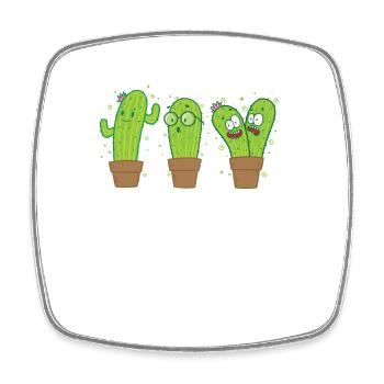 cactus drôles - Magnet carré - blanc - Devant