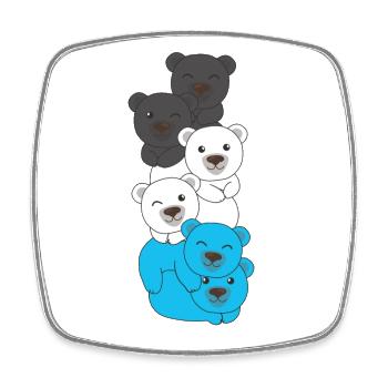 Mascic Flag Pride LGBTQ Ours mignon - Magnet carré - blanc - Devant