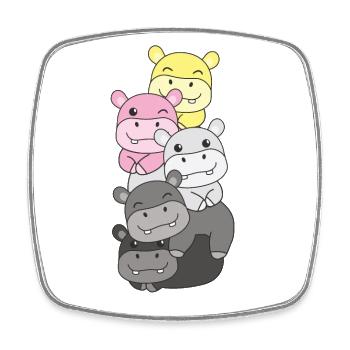 queerplatonic Flag Pride LGBTQ süße Hippo - Viereckiger Kühlschrankmagnet - Weiß - Vorne