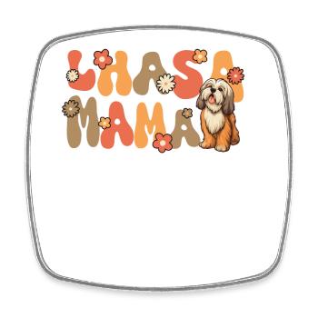 Lhasa Apso Groovy Lhasa Mama - Viereckiger Kühlschrankmagnet - Weiß - Vorne