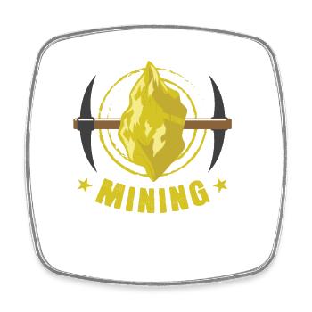 Aurum Lump "Mining" - Square fridge magnet - white - Front