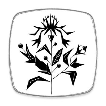 Ornament Sunflower - Square fridge magnet - white - Front