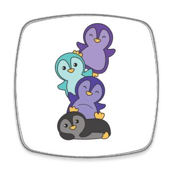 alexigender Flag Pride LGBTQ süße Pinguin - Viereckiger Kühlschrankmagnet - Weiß - Vorne