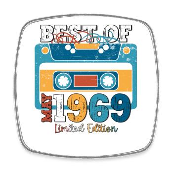 55e anniversaire homme légende mai Vintage 1969 - Magnet carré - blanc - Devant