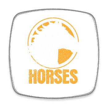 Pferd mit Mähne "Horses" - Viereckiger Kühlschrankmagnet - Weiß - Vorne