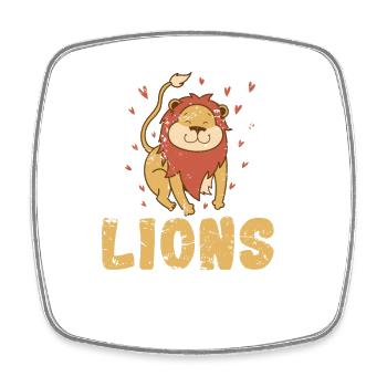 Lions en Afrique Lion - Magnet carré - blanc - Devant