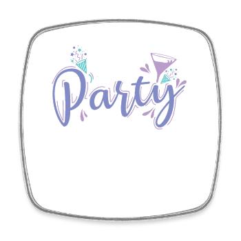 Party mit Sekt Freunde - Viereckiger Kühlschrankmagnet - Weiß - Vorne