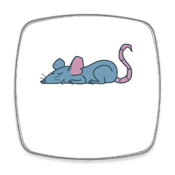 Rat sleeping nature rodent - Square fridge magnet - white - Front