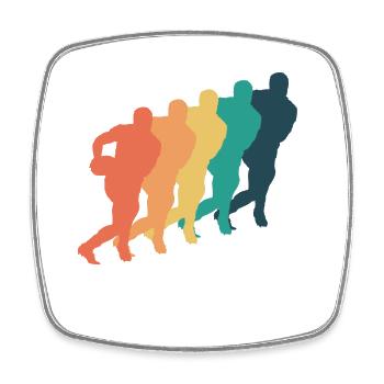 Retro Football Sport Spieler - Viereckiger Kühlschrankmagnet - Weiß - Vorne