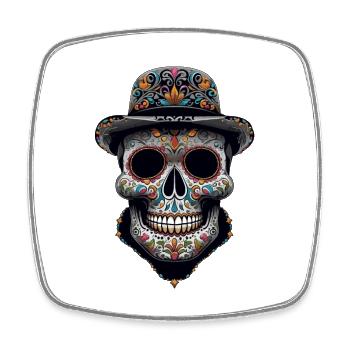 Dia De Muertos Mexico Sugar Skull Design - Magnet carré - blanc - Devant