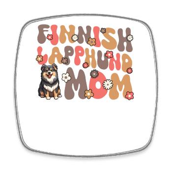 Maman finlandaise Lapone Groovy Lapphund - Magnet carré - blanc - Devant