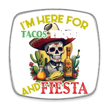 Drôle de Fiesta Dicton Cinco De Mayo Taco Design - Magnet carré - blanc - Devant
