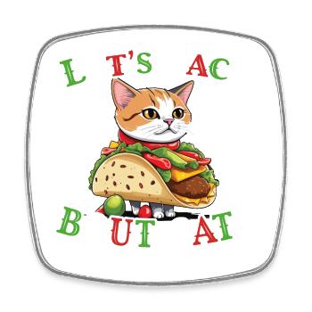 Taco Katzen Spruch Cinco De Mayo Fiesta - Viereckiger Kühlschrankmagnet - Weiß - Vorne