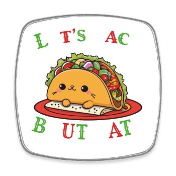 Lustige Taco Katze Cinco De Mayo Fiesta - Viereckiger Kühlschrankmagnet - Weiß - Vorne