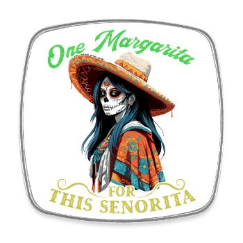 Design amusant de Margarita pour Cinco de Mayo - Magnet carré - blanc - Devant