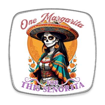 Lustiges Margarita Design Cinco De Mayo Liebhaber - Viereckiger Kühlschrankmagnet - Weiß - Vorne
