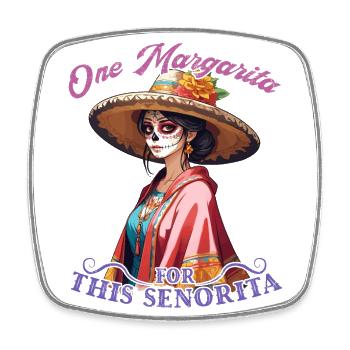 Lustiges Margarita Design Cinco de Mayo Liebhaber - Viereckiger Kühlschrankmagnet - Weiß - Vorne