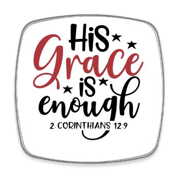 La grâce de Dieu est suffisante Dieu Jésus Grâce Verset biblique - Magnet carré - blanc - Devant