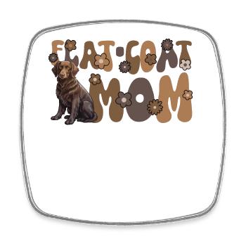 Retriever à poil plat Groovy Maman à poil plat - Magnet carré - blanc - Devant
