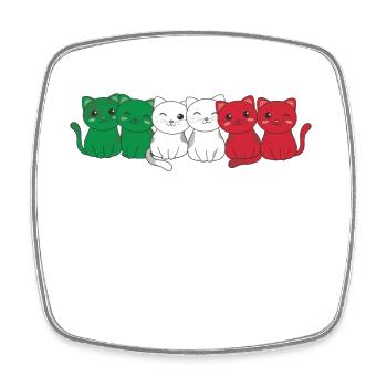 italienische flagge Katze italienisch Italien - Viereckiger Kühlschrankmagnet - Weiß - Vorne