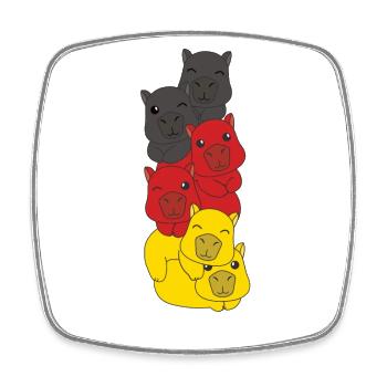 German flag Capybara German Germany - Square fridge magnet - white - Front