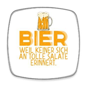 Beer Not Salad Funny Beer Design - Square fridge magnet - white - Front