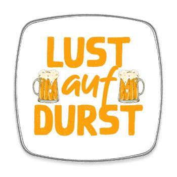 Lust Auf Durst Humorvolles Bier Trinken - Viereckiger Kühlschrankmagnet - Weiß - Vorne