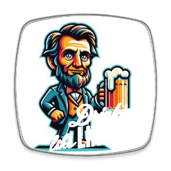 Drinkin' Like Lincoln Retro Vintage Design - Viereckiger Kühlschrankmagnet - Weiß - Vorne
