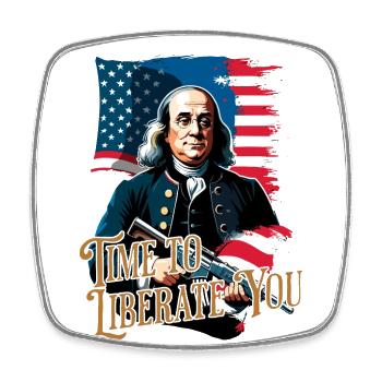 Time To Liberate Funny Vintage Design 4th Of July - Viereckiger Kühlschrankmagnet - Weiß - Vorne