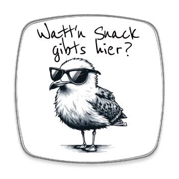 Watt'n Snack is available here Cool Seagull North Sea Saying - Square fridge magnet - white - Front