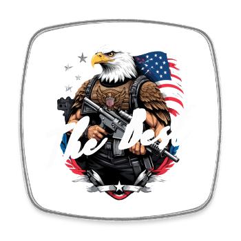 Mess With Best Funny Freedom Design July 4 - Square fridge magnet - white - Front