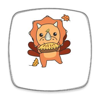 thanksgiving day outfits Truthahn Triceratops mit - Viereckiger Kühlschrankmagnet - Weiß - Vorne