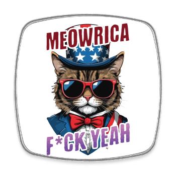 Drôle Meowrica Cat Cat Lat Lover Design pour - Magnet carré - blanc - Devant