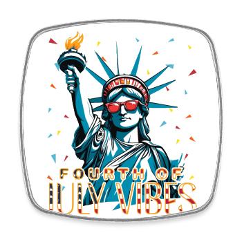 4th of July vibes, Statue of Liberty celebrations - Square fridge magnet - white - Front