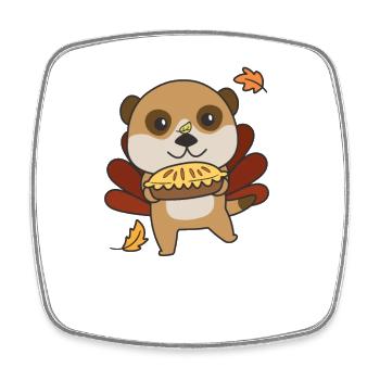 thanksgiving day outfits Truthahn Erdmännchen mit - Viereckiger Kühlschrankmagnet - Weiß - Vorne