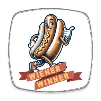 Wiener Winner 4th Of July Memorial Day - Viereckiger Kühlschrankmagnet - Weiß - Vorne