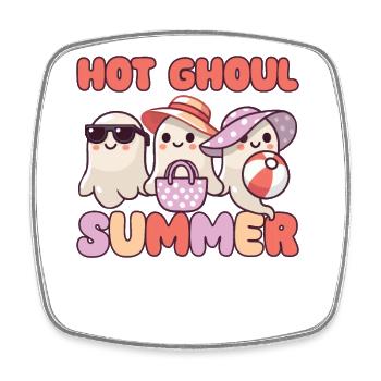 Summerween Hot Ghoul Été Halloween Fantôme - Magnet carré - blanc - Devant