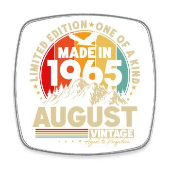 August 1965 Vintage Vintage Retro Birthday - Square fridge magnet - white - Front