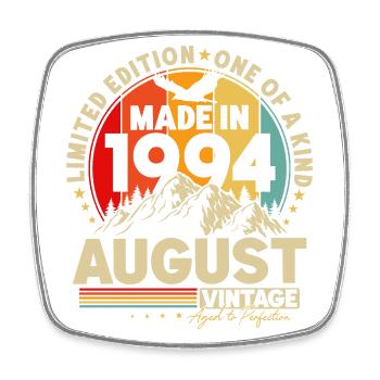 Août 1994 Vintage Rétro Anniversaire Vintage - Magnet carré - blanc - Devant
