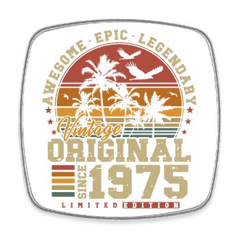 Vintage 1975 Born Vintage Cadeau d’anniversaire - Magnet carré - blanc - Devant