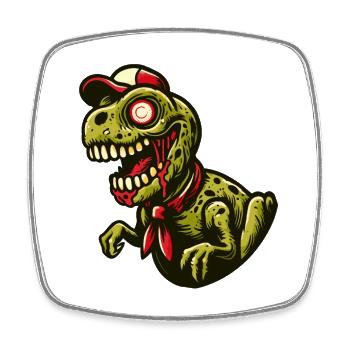 T-Rex dinosaure zombie Halloween Costume Décoration - Magnet carré - blanc - Devant