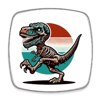 TRex Dinosaurier Zombie Halloween Kostüm Deko - Viereckiger Kühlschrankmagnet - Weiß - Vorne