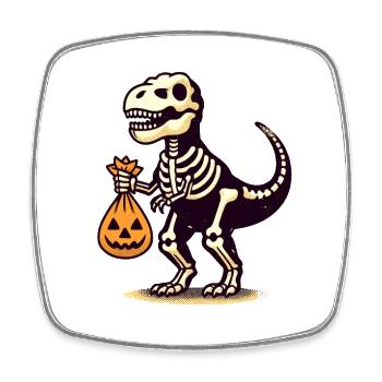 T Rex Dinosaurier Skelett Halloween Kostüm Deko - Viereckiger Kühlschrankmagnet - Weiß - Vorne
