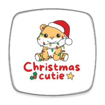Hamster Weihnachten Hamster Christmas Cutie - Square fridge magnet - white - Front