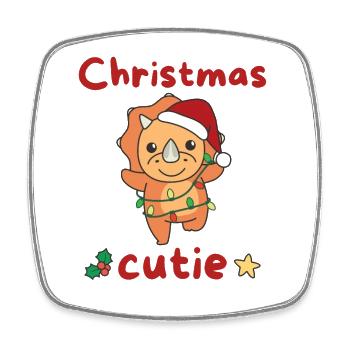 Triceratops Weihnachten Dinos Christmas Cutie - Square fridge magnet - white - Front