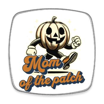 Mom of the Pumpkin Field Vintage Halloween Saying - Square fridge magnet - white - Front