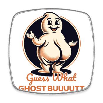 Halloween Costume Ghosts Butt Funny Ghosts - Square fridge magnet - white - Front