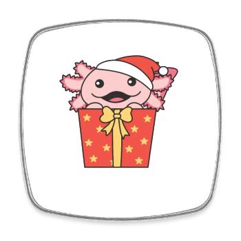 Axolotl Cadeau de Noël Animaux d’hiver - Magnet carré - blanc - Devant