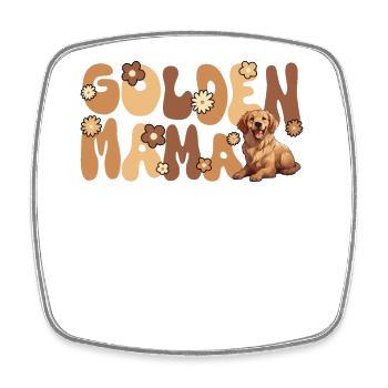 Golden Retriver Groovy Golden Mama - Square fridge magnet - white - Front